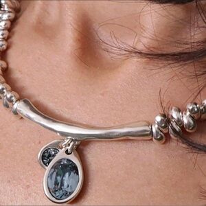 UNO de 50 Necklace with Blue Swarovski Crystals